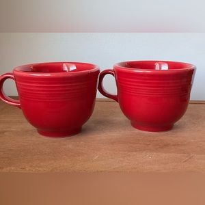 Red Fiesta tea cups/coffee mugs Set of two.